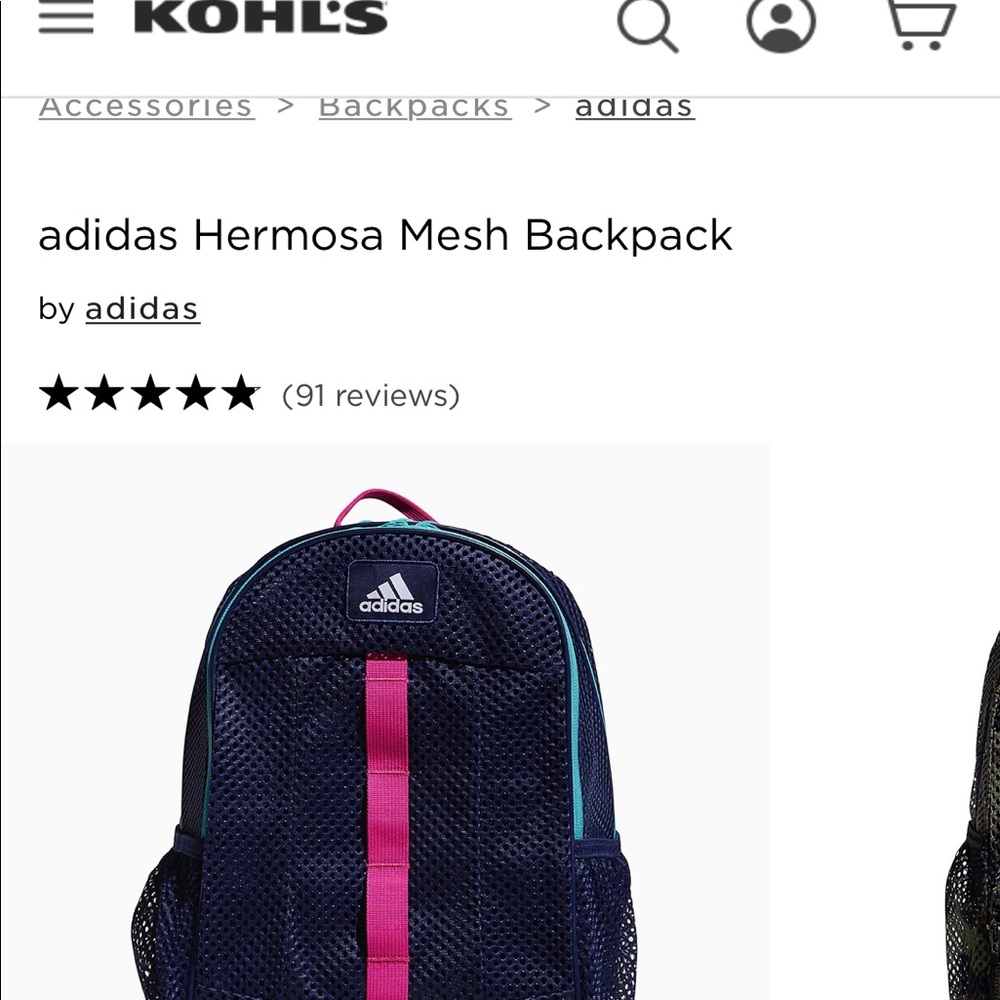 Navy blue /Hot pink and teal Adidas backpack